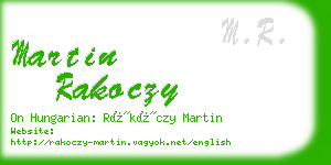 martin rakoczy business card